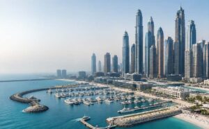 Ariel view of harbour dubai location